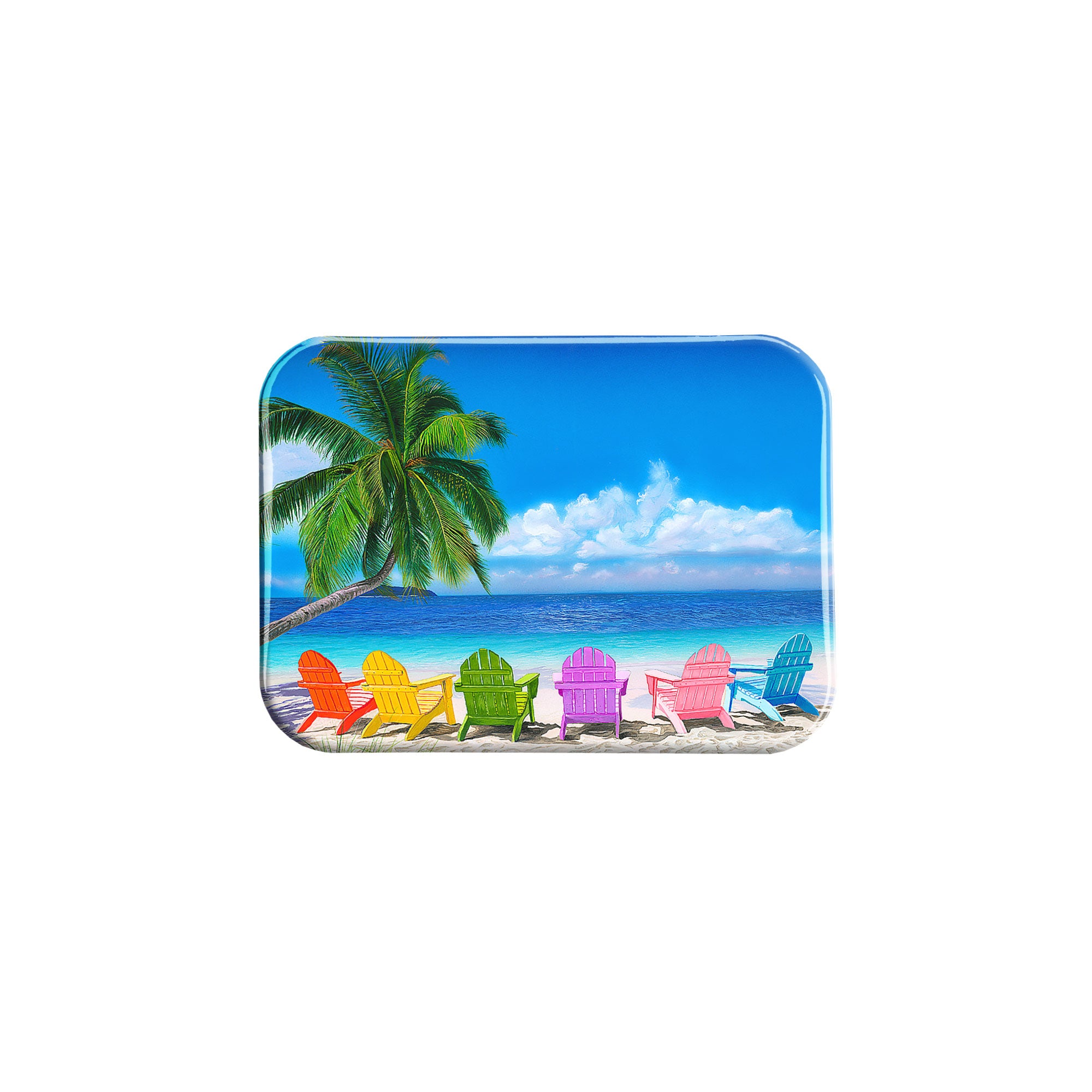 "Beach Chairs" - 2.5" X 3.5" Rectangle Fridge Magnets