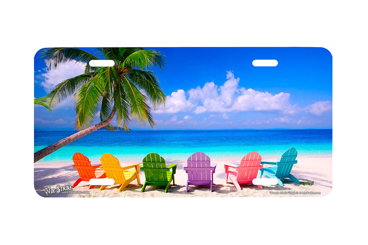 "Beach Chairs" - Decorative License Plate