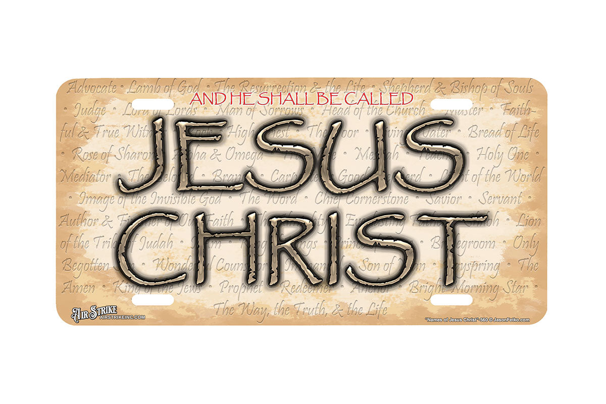"Names of Jesus Christ" - Decorative License Plate
