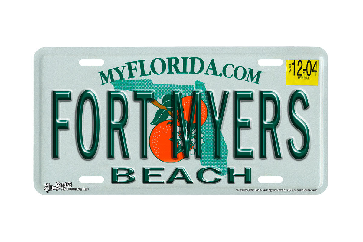"Florida State Fort Myers Beach" - Decorative License Plate