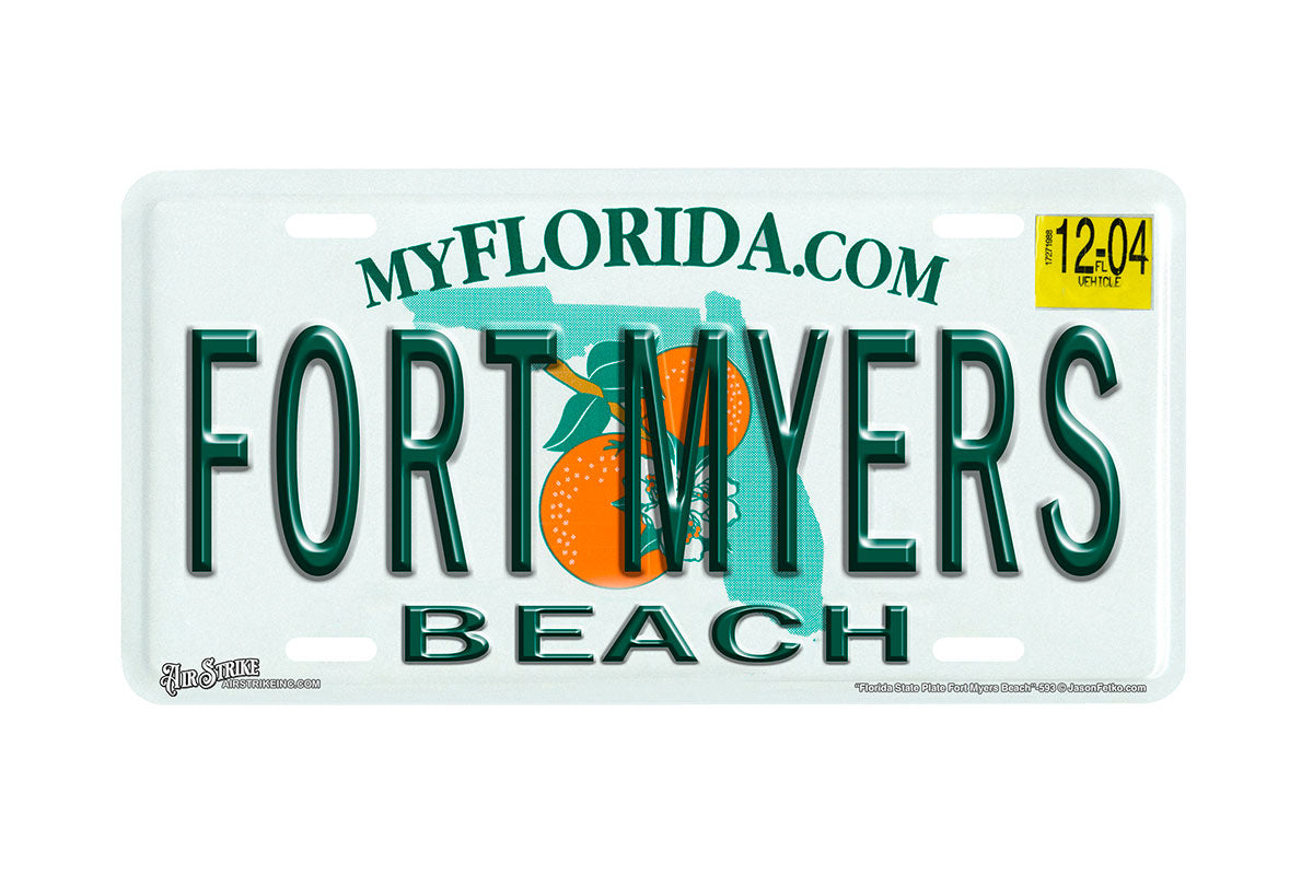 "Florida State Fort Myers Beach" - Decorative License Plate
