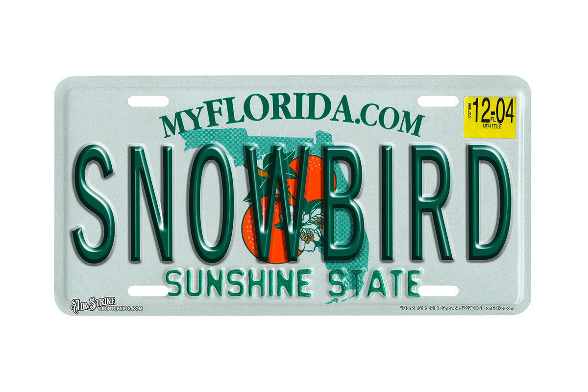 "Florida State Snowbird" - Decorative License Plate