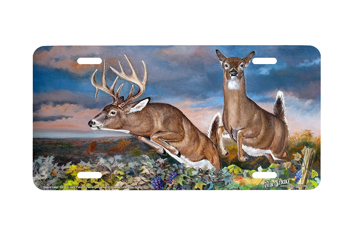 "Deers Leap" - Decorative License Plate