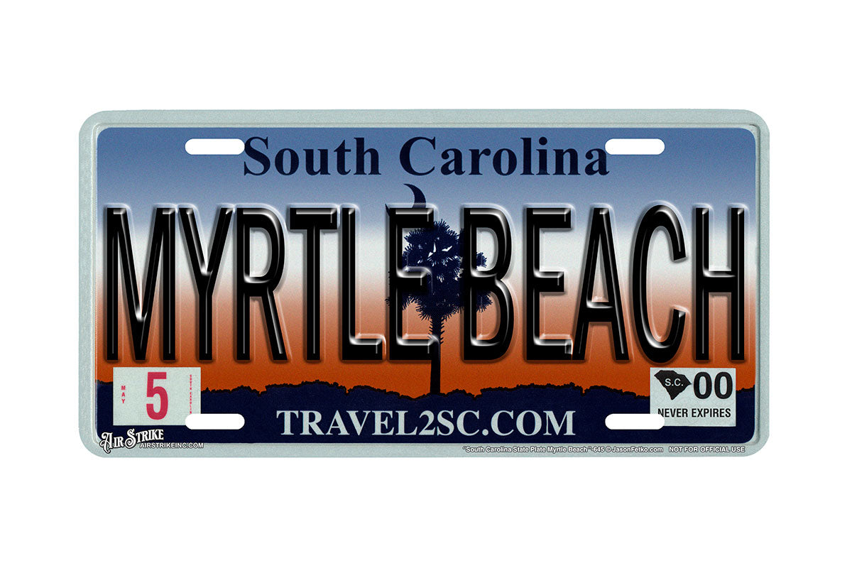 "South Carolina State Myrtle Beach" - Decorative License Plate