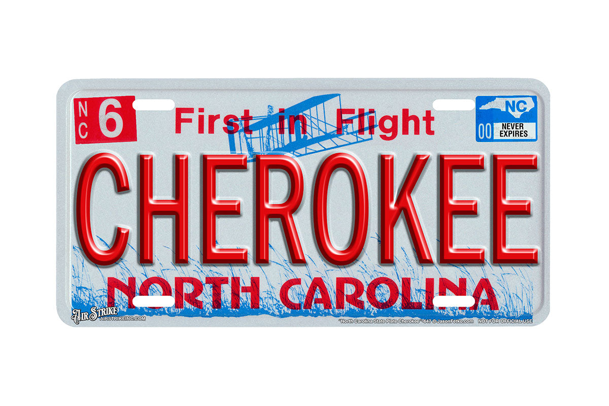 "North Carolina State Cherokee" - Decorative License Plate