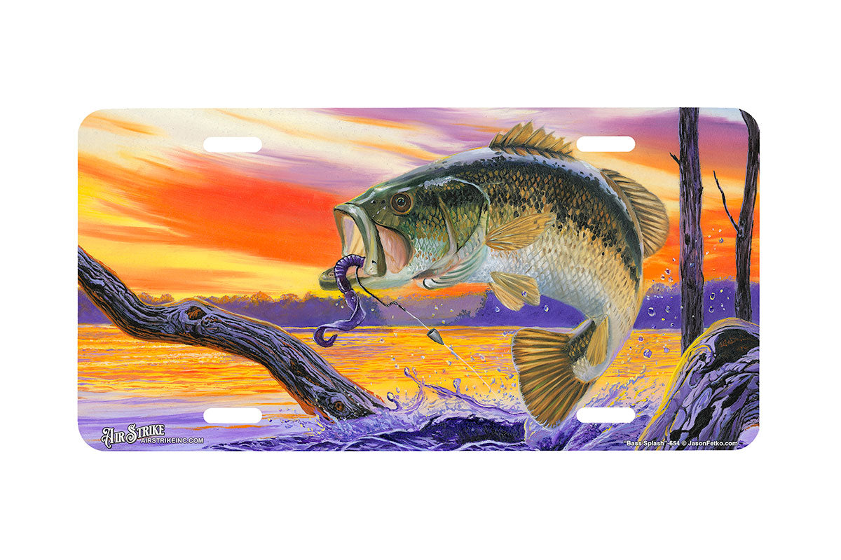 "Bass Splash" - Decorative License Plate