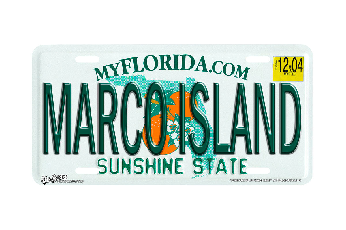 "Florida State Marco Island" - Decorative License Plate