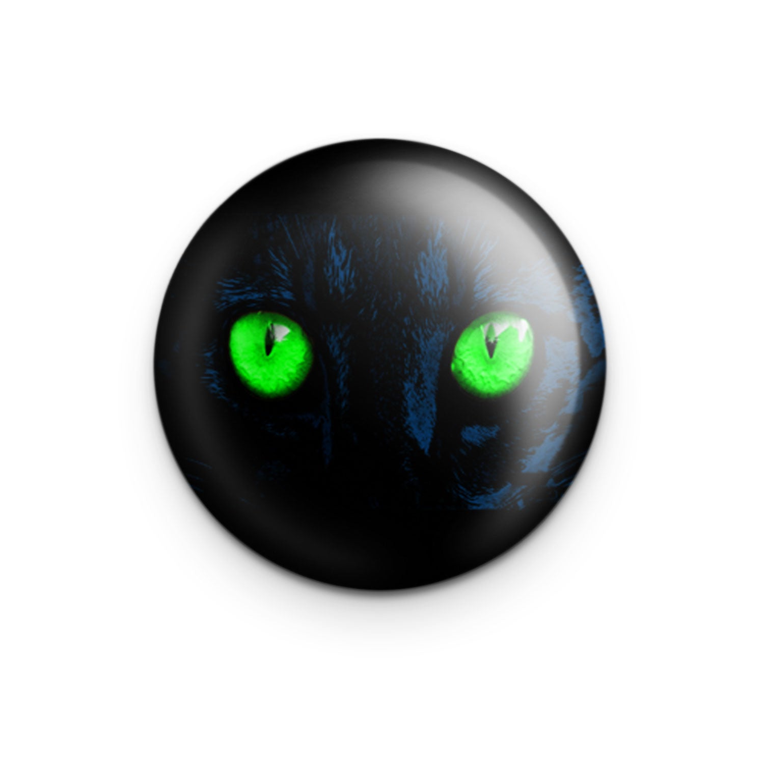 "Cat Eyes Green" - 1" Round Pinback Button