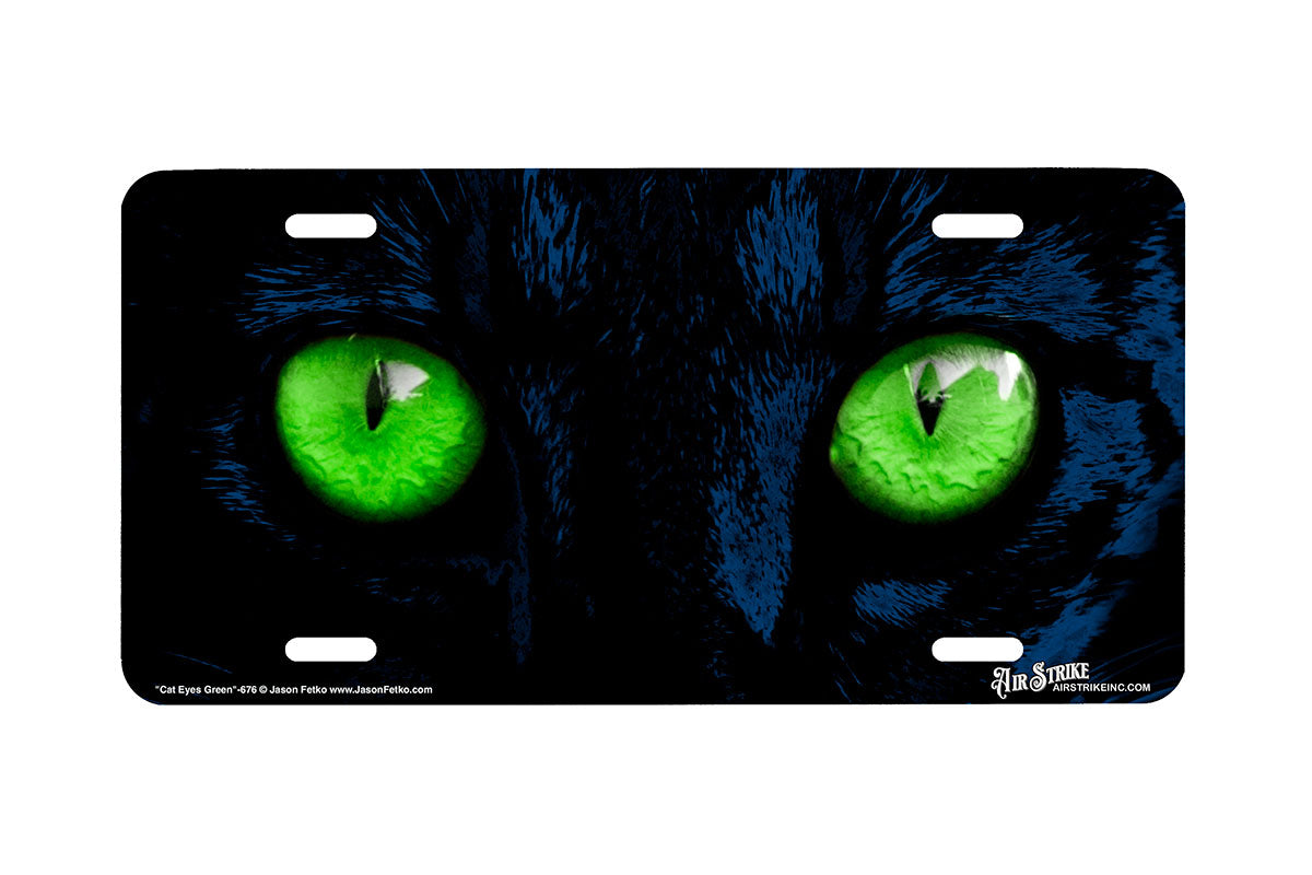 "Cat Eyes Green" - Decorative License Plate