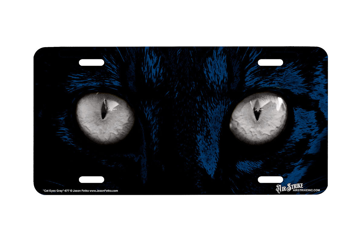 "Cat Eyes Gray" - Decorative License Plate