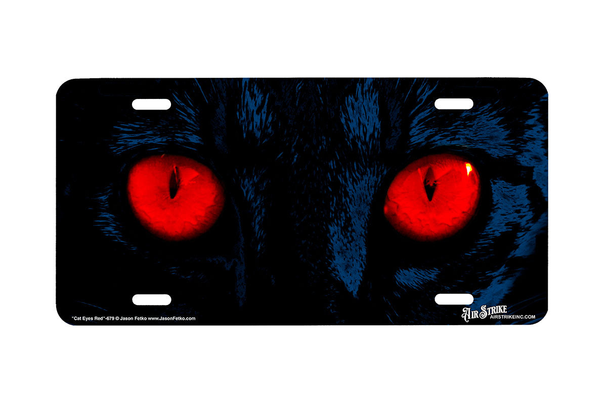 "Cat Eyes Red" - Decorative License Plate