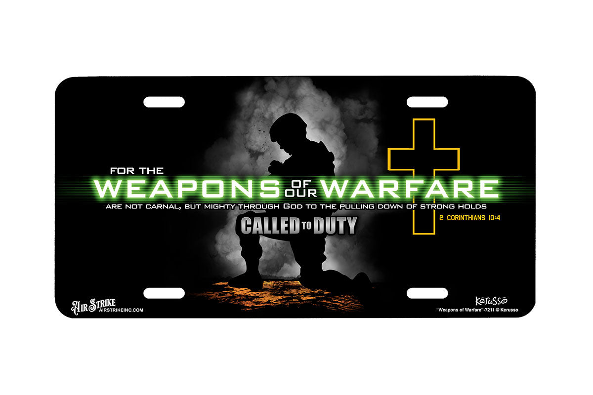 "Weapons of Warfare" - Decorative License Plate