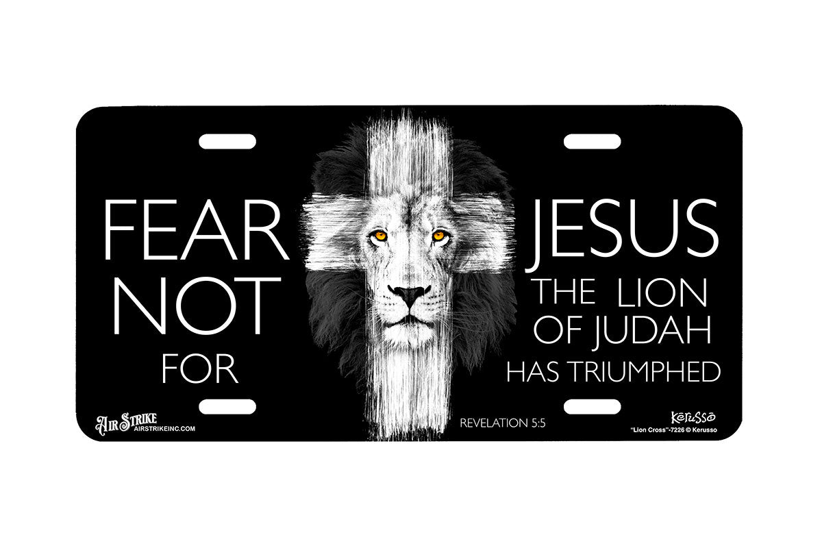 "Lion Cross" - Decorative License Plate
