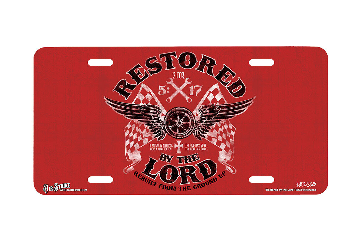 "Restored by the Lord" - Decorative License Plate
