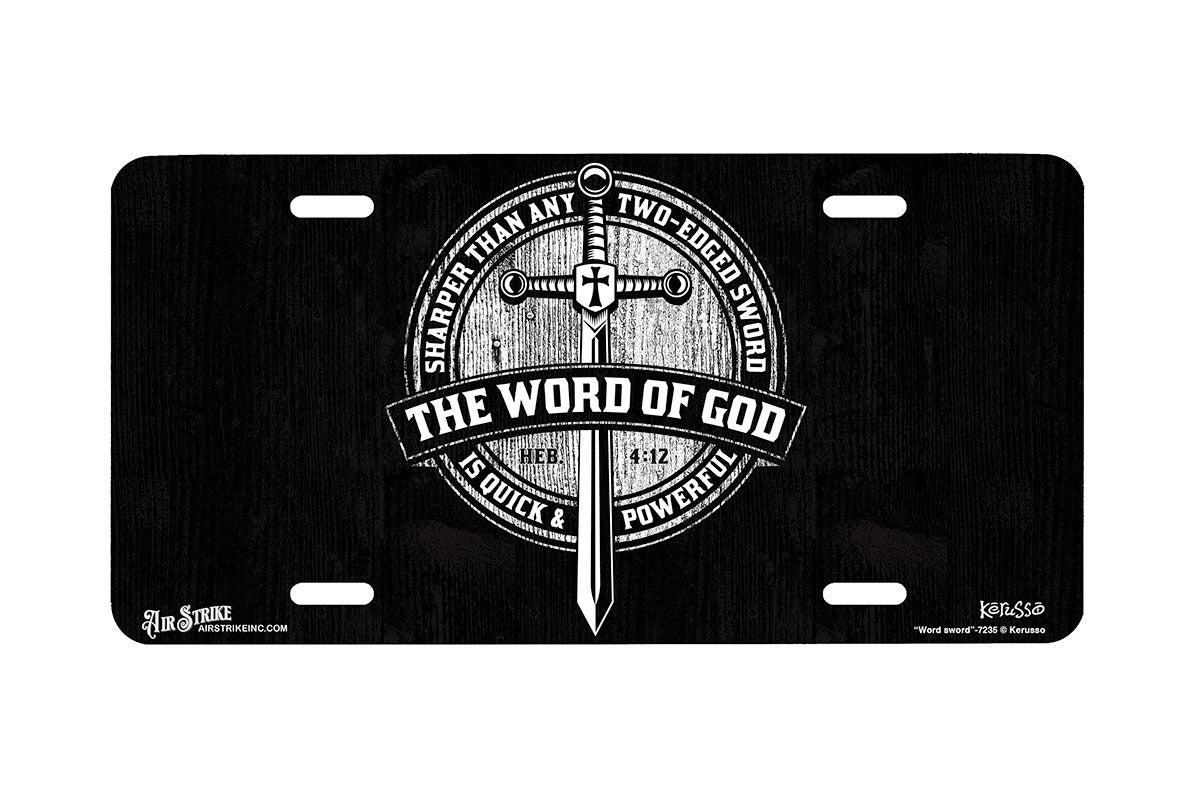 "Word sword" - Decorative License Plate