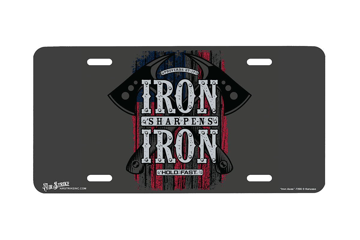 "Iron Axes" - Decorative License Plate