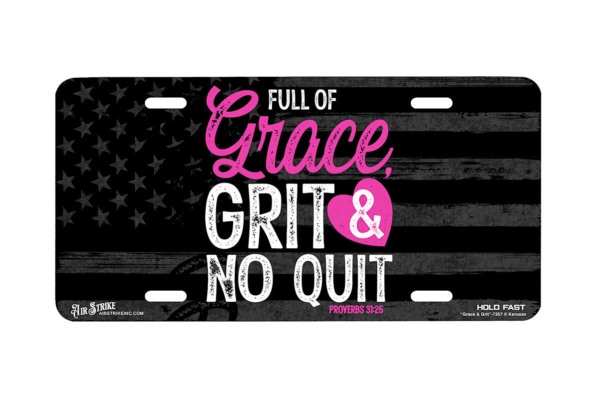 "Grace & Grit" - Decorative License Plate