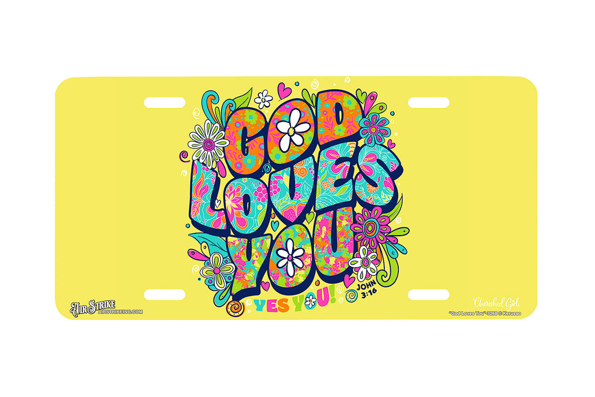 "God Loves You" - Decorative License Plate