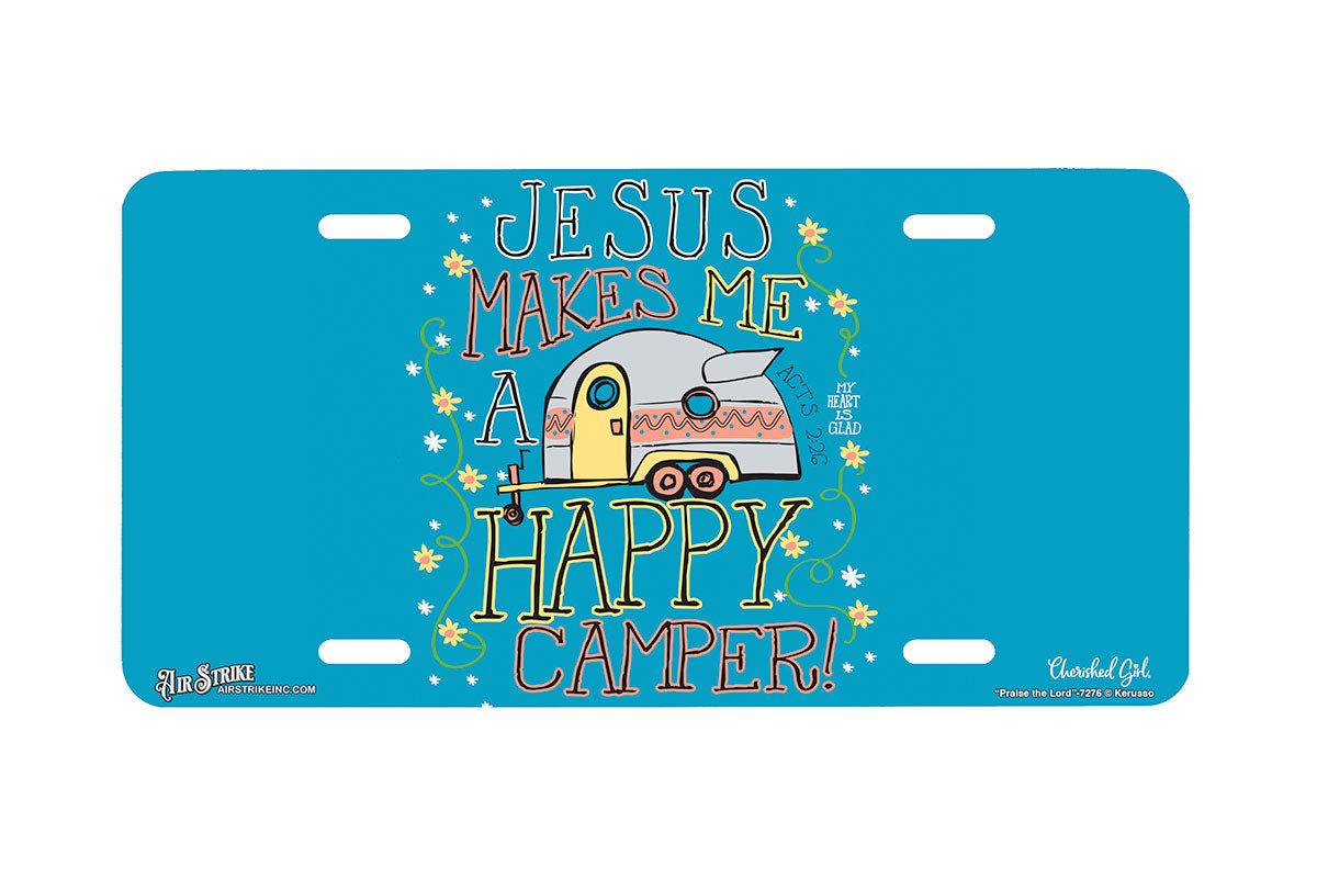 "Happy Camper" - Decorative License Plate