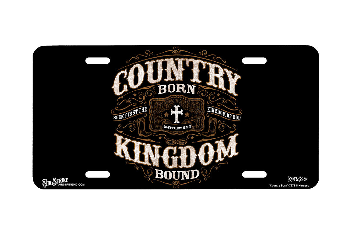 "Country Born" - Decorative License Plate