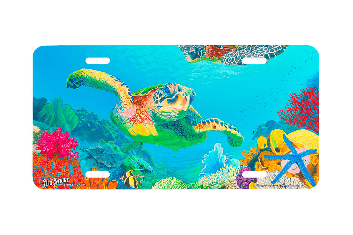 "Sea Turtle Treasures" - Decorative License Plate