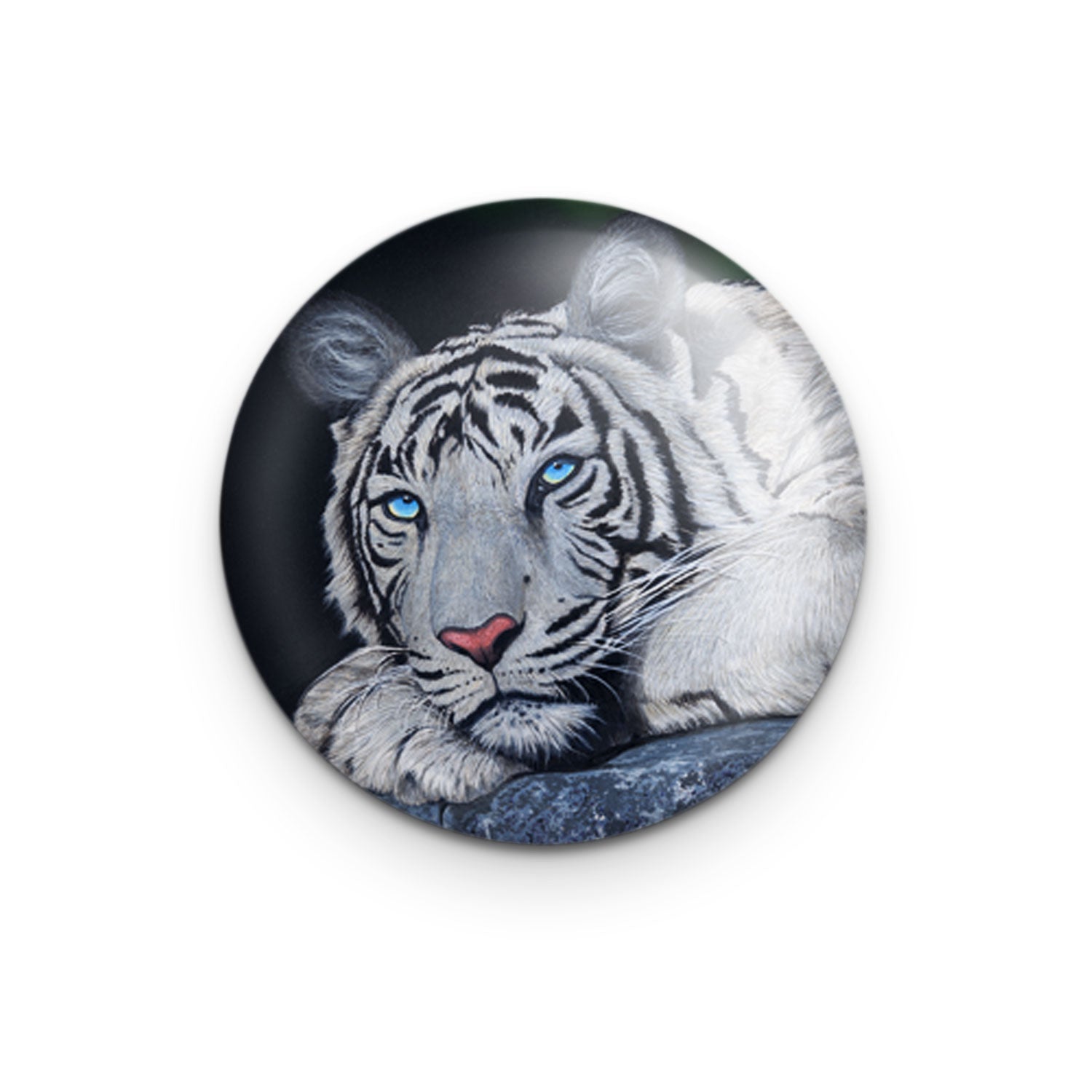 "White Tiger Baby Blues" - 1" Round Pinback Button