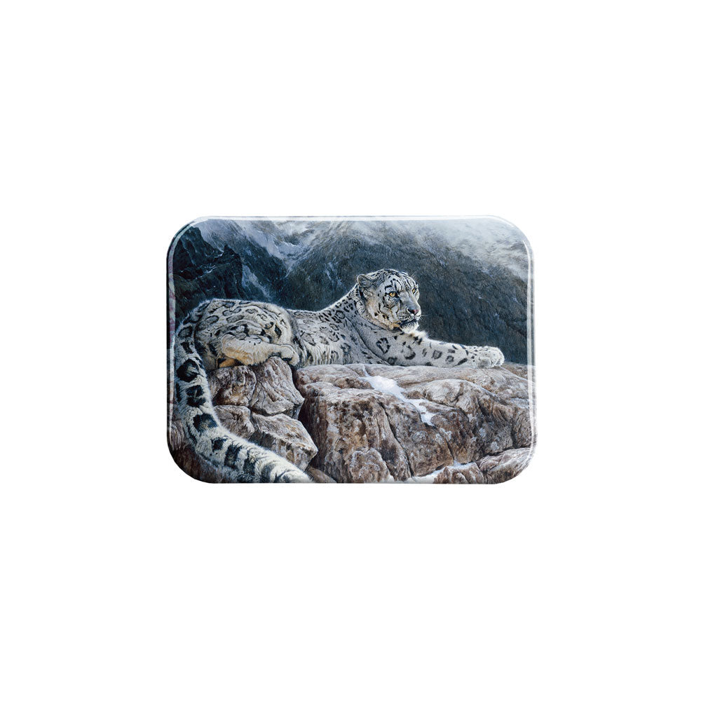 "Snow Leopard on Rock" - 2.5" X 3.5" Rectangle Fridge Magnets
