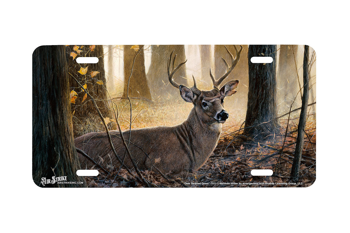 "Deer Bedded Down" - Decorative License Plate