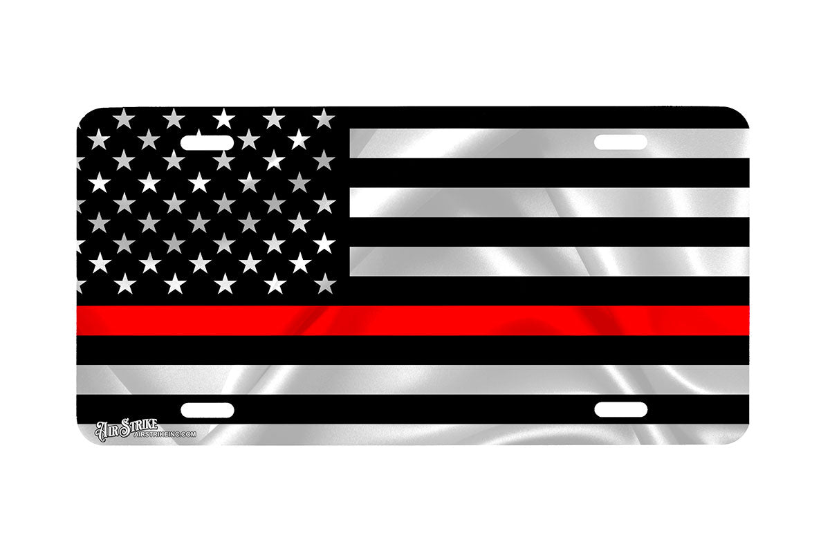"Thin Red Line" - Decorative License Plate