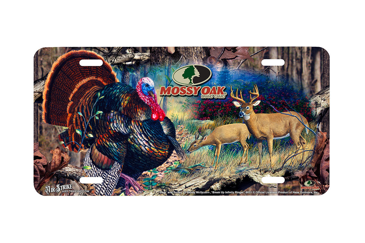 "Break Up Infinity Ringer and Deer and Turkey" - Decorative License Plate