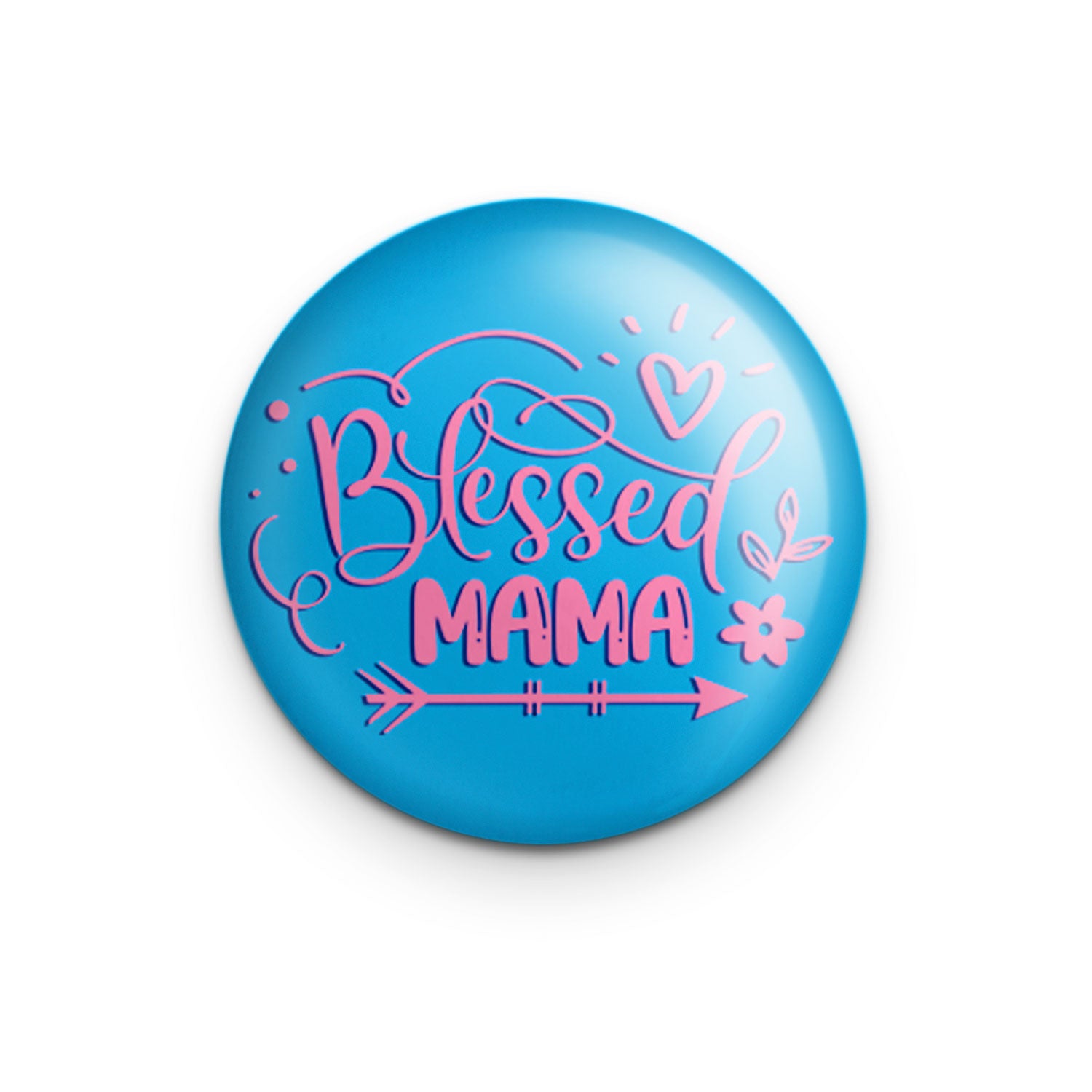 "Blessed Mama" - 1" Round Pinback Button