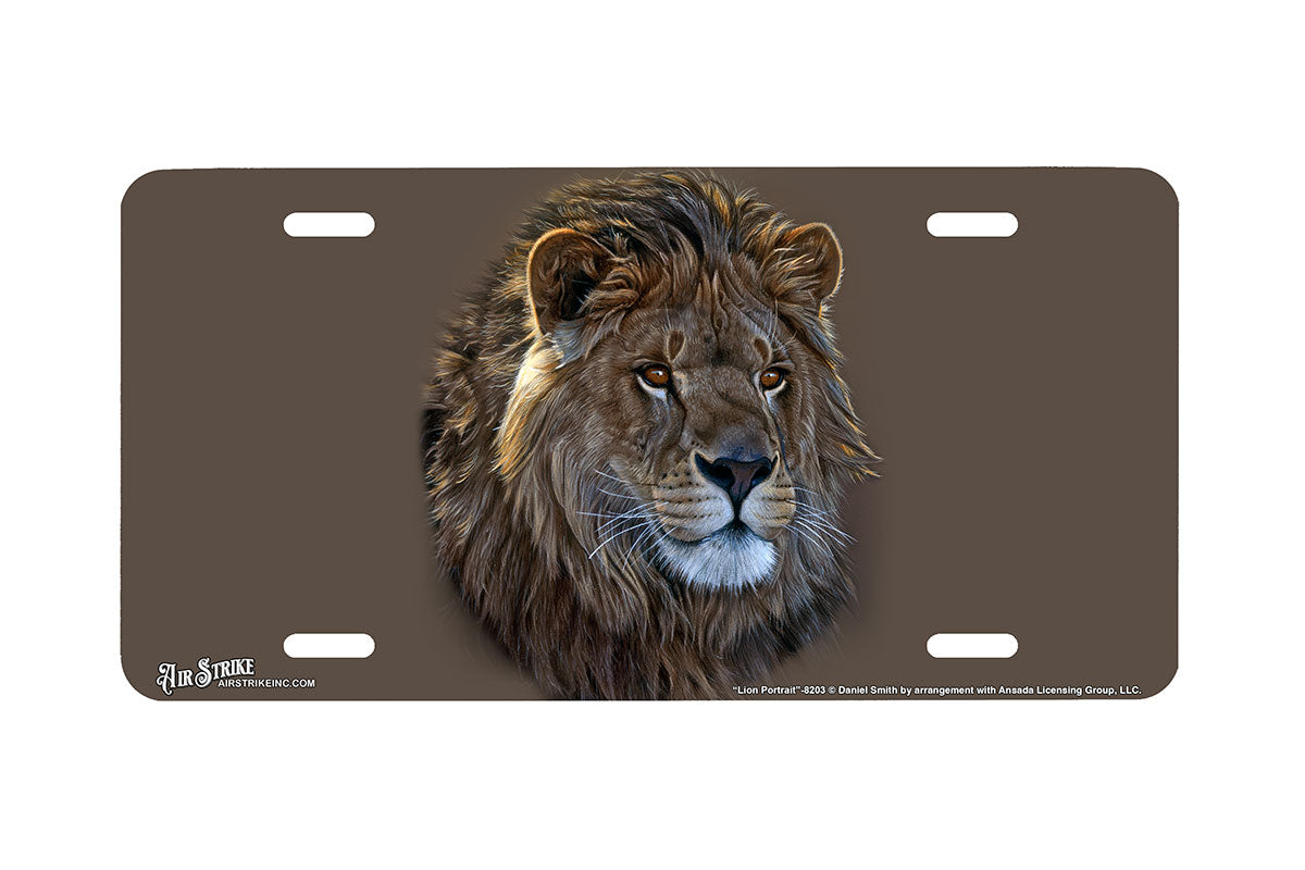 "Lion Portrait" - Decorative License Plate