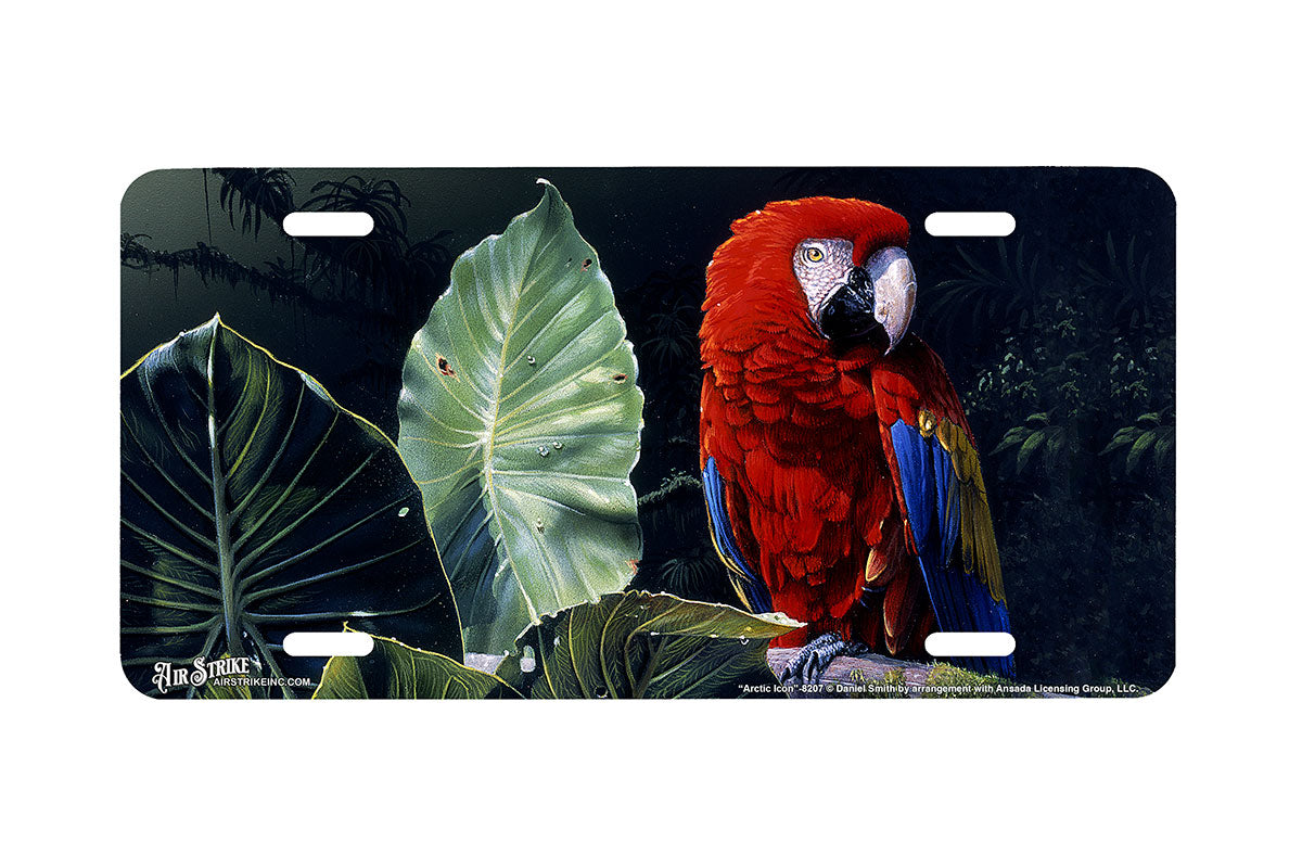 "Scarlet Macaw" - Decorative License Plate