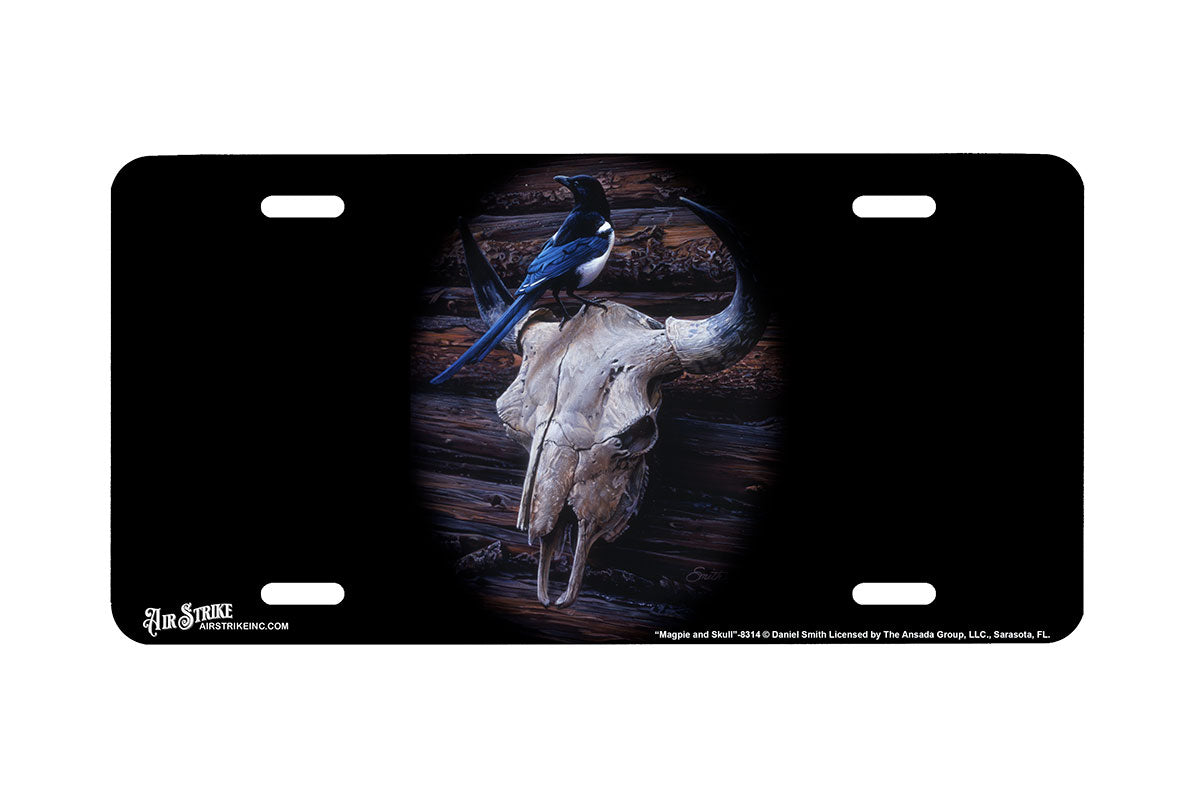 "Magpie and Skull" - Decorative License Plate