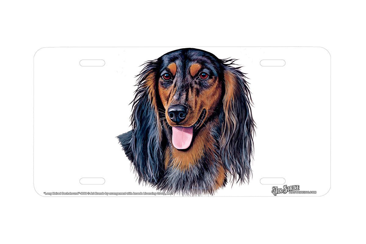 "Long Haired Dachshund" - Decorative License Plate