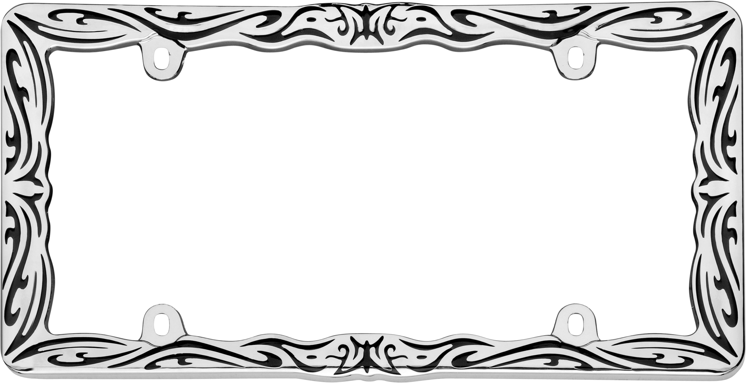 Tribal II Chrome License Plate Frame