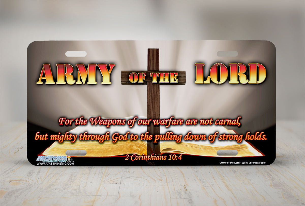 Airstrike® Christian License Plate 588-"Army of the Lord" Christian License Plate
