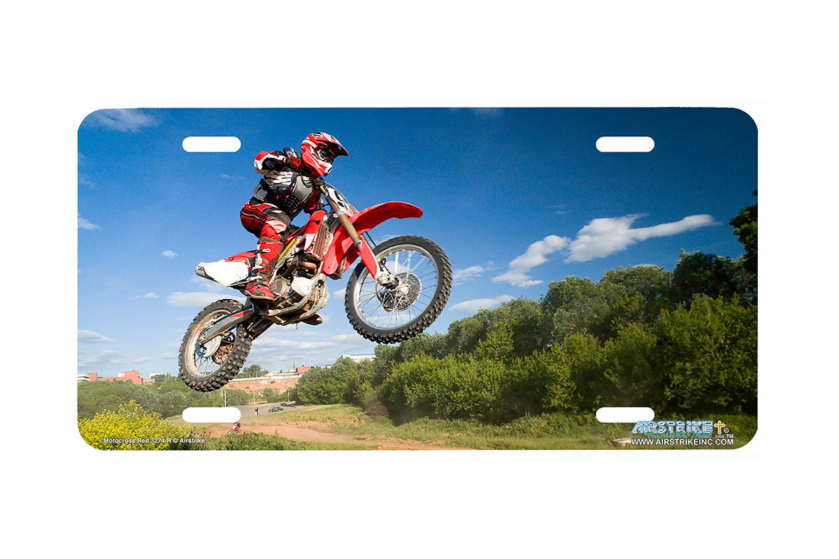 Airstrike® 274-R-"Motocross Red" Motocross License Plates