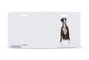 Airstrike® 439-OW-"Black and White Italian Greyhound" Offset White Dog License Plates