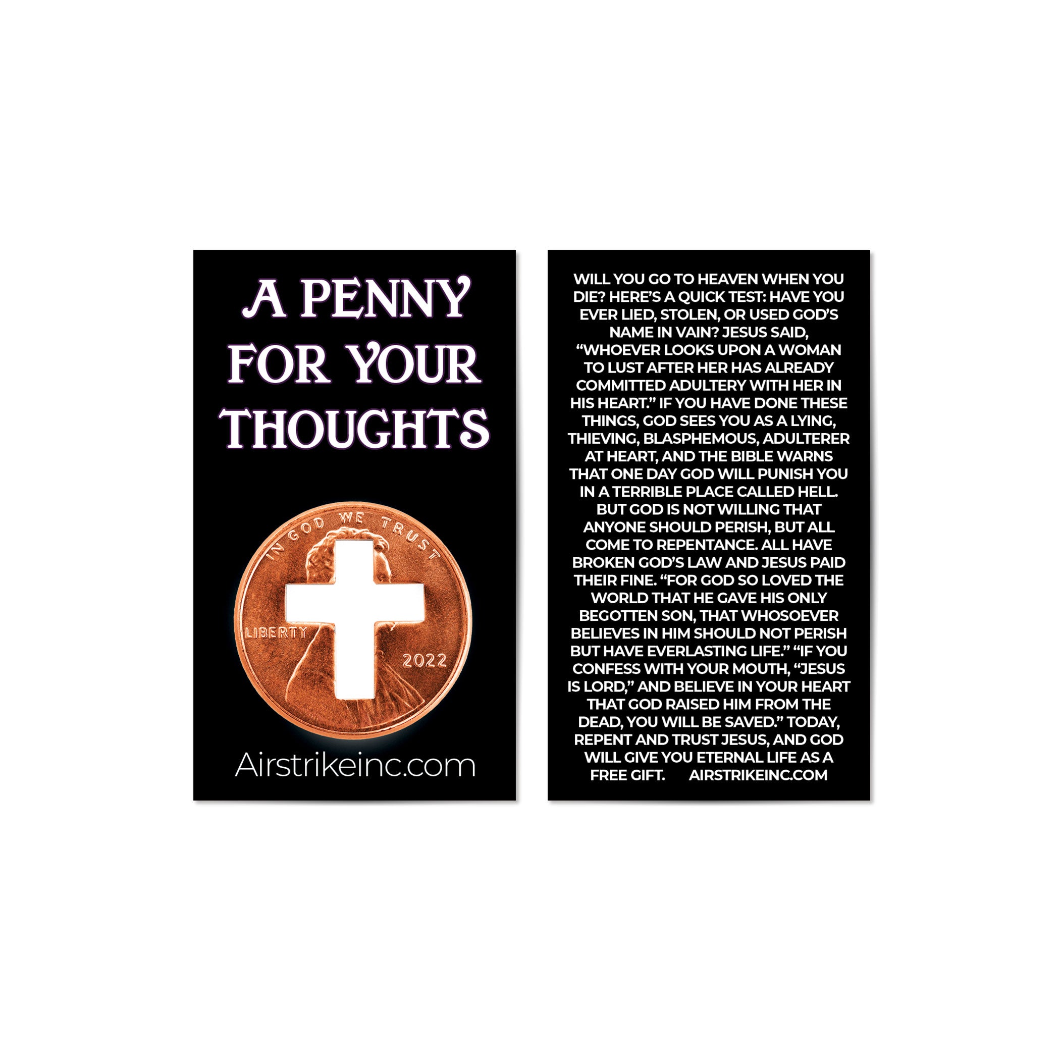Cross Pennies From Heaven Card - A Penny For Your Thoughts